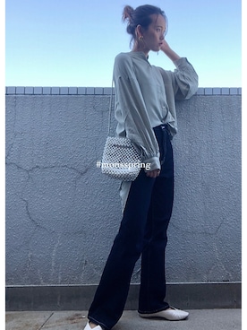 「Lee（リー）のアイテム（その他パンツ）」を使った、mayuさん（レディース・160cm）の春コーディネート
