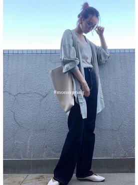 「Lee（リー）のアイテム（その他パンツ）」を使った、mayuさん（レディース・160cm）の春コーディネート