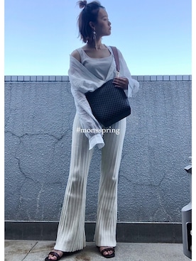 「AZUL by moussy（アズールバイマウジー）のアイテム（シューズ）」を使った、mayuさん（レディース・160cm）の春コーディネート