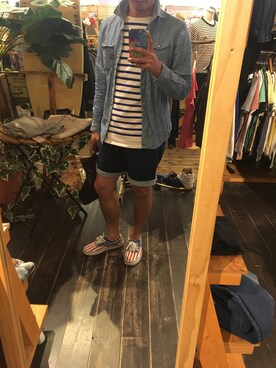 「アイテム（スリッポン、その他）」を使った、Re:910さん（メンズ・170cm）の春コーディネート