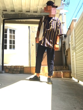 「リドム」｜「アイテム（トートバッグ）」を使った、K.Kさん（メンズ・172cm）の夏コーディネート
