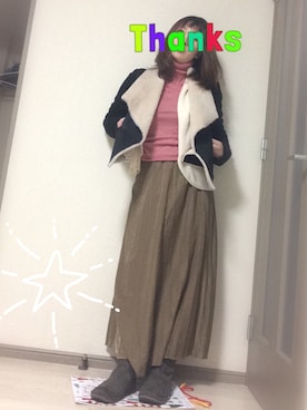 「仕事コーデ」｜「アイテム（その他アウター）」を使った、ma_a©︎coさん（レディース・167cm）の冬コーディネート
