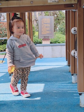 「アイテム（モカシン/デッキシューズ、レッド系）」を使った、lara en さん（レディース・165cm）の春コーディネート