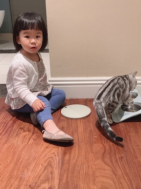 「アイテム（タイツ/ストッキング、ブルー系）」を使った、lara en さん（レディース・165cm）の春コーディネート