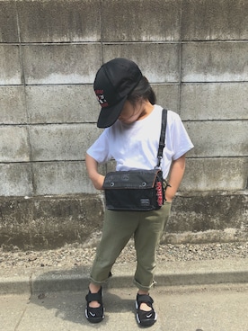 「JOEY HYSTERIC（ジョーイヒステリック）のアイテム（帽子）」を使った、572miniさん（キッズ・100cm）の春コーディネート