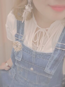 「アイテム（ピアス（両耳用））」を使った、ゆ ぷ . ♡さん（レディース・154cm・20代）の夏コーディネート