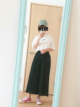 「スカーチョ」｜「アイテム（キャップ）」を使った、reno. さん（レディース・157cm）の夏コーディネート