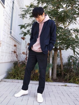 パーカー ピンク系 を使った テーラードジャケット の人気ファッションコーディネート Wear