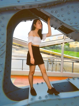 「アイテム（タイツ/ストッキング）」を使った、Tany Phạmさん（レディース・153cm・10代）の春コーディネート