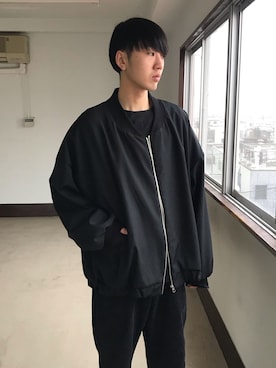 「ブラック」｜「アイテム（その他アウター）」を使った、SONARさん（メンズ・176cm）の冬コーディネート