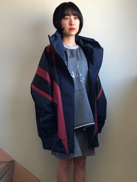 BALMUNG / ハイネックビッグパーカー / ネイビーを使った人気