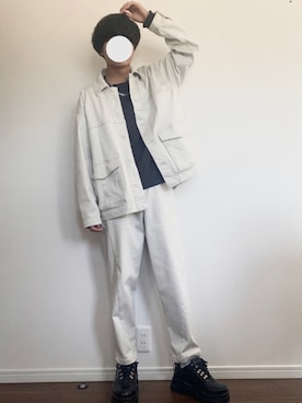 「LAKOLE（ラコレ）のアイテム（カバーオール）」を使った、rくんさん（メンズ・170cm）の春コーディネート
