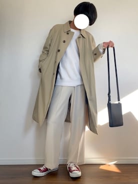 「春めきシューズ」｜「アイテム（ステンカラーコート）」を使った、rくんさん（メンズ・170cm）の春コーディネート