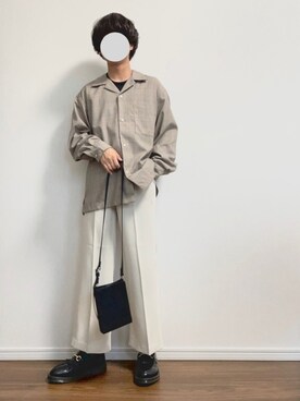 「GU（ジーユー）のアイテム（シャツ/ブラウス、その他）」を使った、rくんさん（メンズ・170cm）の春コーディネート