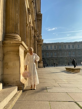 「アイテム（シャツワンピース、ホワイト系）」を使った、JENNE_YUKAさん（レディース・156cm）の春コーディネート