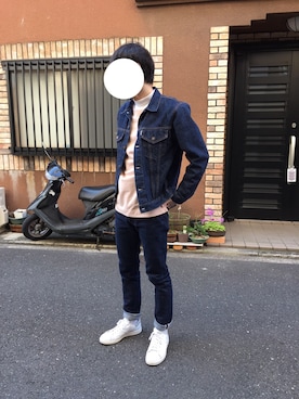 「ダニエルウェリントン」｜「アイテム（デニムジャケット）」を使った、けんたろうさん（メンズ・172cm）の春コーディネート