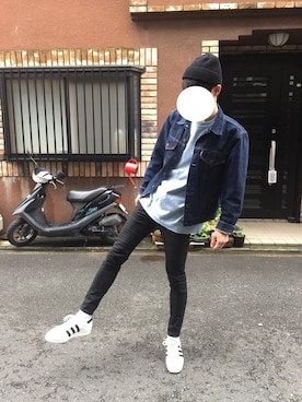 「スティーブンアラン」｜「アイテム（デニムジャケット）」を使った、けんたろうさん（メンズ・172cm）の春コーディネート