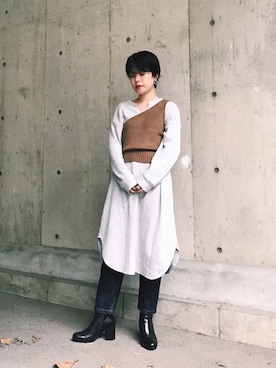 「アイテム（ピアス（両耳用））」を使った、noriko odaさん（レディース・153cm・20代）の秋コーディネート