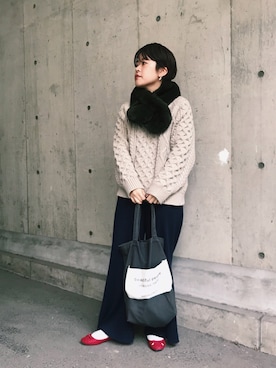 「アイテム（ピアス（両耳用））」を使った、noriko odaさん（レディース・153cm・20代）の冬コーディネート