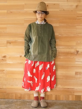 「アイテム（ソックス/靴下）」を使った、yumiさん（レディース・159cm）の秋コーディネート