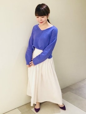 「アイテム（イヤリング）」を使った、gumiさん（レディース・150cm）の秋コーディネート