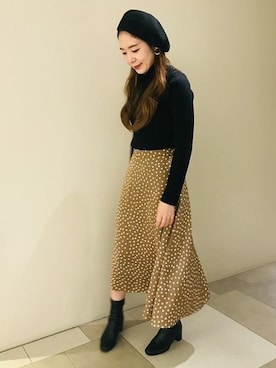 「アイテム（イヤリング）」を使った、gumiさん（レディース・150cm）の秋コーディネート