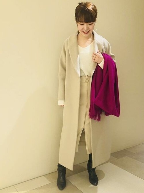 Noble（ノーブル）の「W/Ny マキシロングショールカラーコート