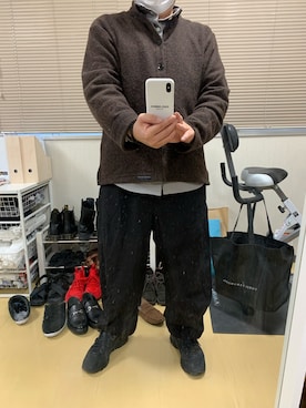 「BLACK COMME des GARÇONS」｜柏屋さん（メンズ・173cm）の冬コーディネート