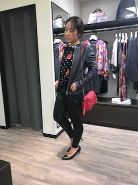「DIESEL（ディーゼル）のアイテム（その他アウター、ブラック系）」を使った、MAHOさん（レディース・155cm）の夏コーディネート