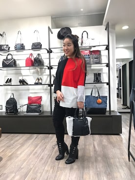 「DIESEL（ディーゼル）の00S2V00JAJJ（ニット/セーター、ブラック系）」を使った、MAHOさん（レディース・155cm）の秋コーディネート