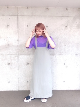 「シースルー」｜「アイテム（ワンピース/ドレス）」を使った、YUMEKAさん（レディース・156cm）の夏コーディネート