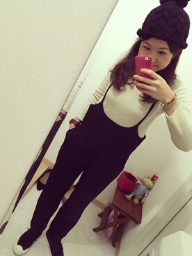「B:MING by BEAMS（ビーミングバイビームス）のアイテム（つなぎ/オールインワン）」を使った、おかなさん（レディース・157cm）の冬コーディネート