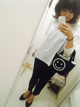 「ECODECO（エコデコ）のアイテム（バッグ）」を使った、おかなさん（レディース・157cm）の秋コーディネート