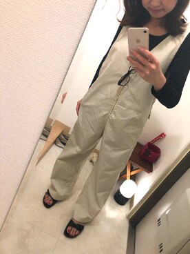 「SHIPS（シップス）のアイテム（オールインワン・サロペット）」を使った、おかなさん（レディース・157cm）の春コーディネート