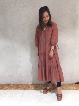「RANDA（ランダ）のアイテム（チュニック）」を使った、ikeda.mさん（レディース・151cm）の春コーディネート