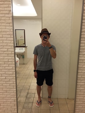 「ビーサン」｜「アイテム（腕時計）」を使った、BOさん（メンズ・168cm）の夏コーディネート