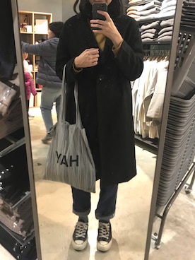 「アイテム（その他トップス、ゴールド系）」を使った、DLさん（レディース・167cm）の冬コーディネート