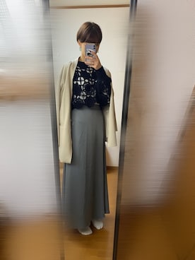 「mystic（ミスティック）のアイテム（ノーカラージャケット）」を使った、nikonomikanさん（レディース・168cm）の春コーディネート