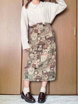 「GOGOSING（ゴゴシング）のアイテム（トップス）」を使った、ことの໒꒱　さん（レディース・153cm）の春コーディネート