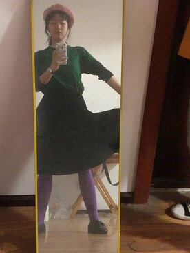 「MONKI（モンキ）のアイテム（レギンス/スパッツ）」を使った、無解少女さん（レディース・162cm）の春コーディネート