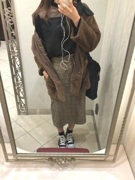 「nice claup」｜「アイテム（ムートンコート）」を使った、Misaさん（レディース・170cm）の秋コーディネート