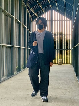「Graphpaper（グラフペーパー）のアイテム（カーディガン/ボレロ）」を使った、ai.nikosさん（メンズ・174cm）の夏コーディネート