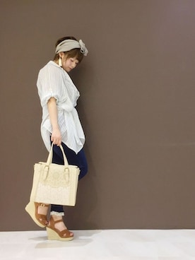 「axes femme（アクシーズファム）のアイテム（チュニック）」を使った、axes femmeさん（レディース・154cm）の春コーディネート