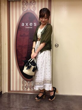 「axes femme（アクシーズファム）のアイテム（その他アウター）」を使った、axes femmeさん（レディース・160cm）の春コーディネート