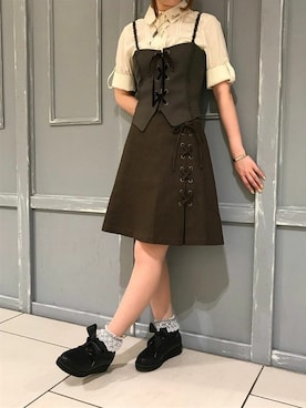 「axes femme（アクシーズファム）のアイテム（パーカー）」を使った、axes femmeさん（レディース・160cm）の秋コーディネート