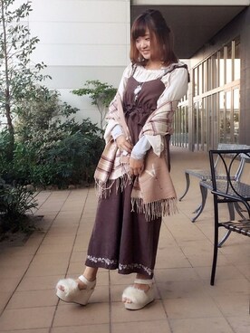 「axes femme POETIQUE（アクシーズファムポエティック）のアイテム（アクセサリー）」を使った、axes femmeさん（レディース・161cm）の秋コーディネート