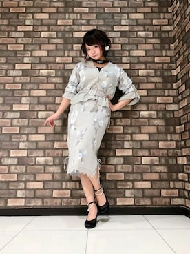 「チョーカートップス」｜「アイテム（ワンピース/ドレス）」を使った、axes femmeさん（レディース・154cm）の秋コーディネート