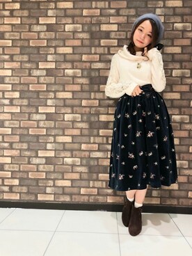 「axes femme POETIQUE（アクシーズファムポエティック）のアイテム（アクセサリー）」を使った、axes femmeさん（レディース・154cm）の秋コーディネート