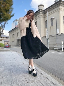 「axes femme POETIQUE（アクシーズファムポエティック）のアイテム（カーディガン/ボレロ）」を使った、axes femmeさん（レディース・154cm）の秋コーディネート