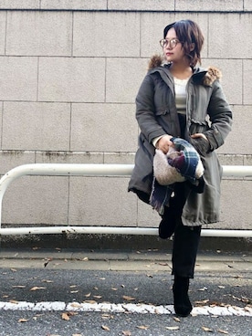 「axes femme（アクシーズファム）のアイテム（ダッフルコート）」を使った、axes femmeさん（レディース・154cm）の秋コーディネート